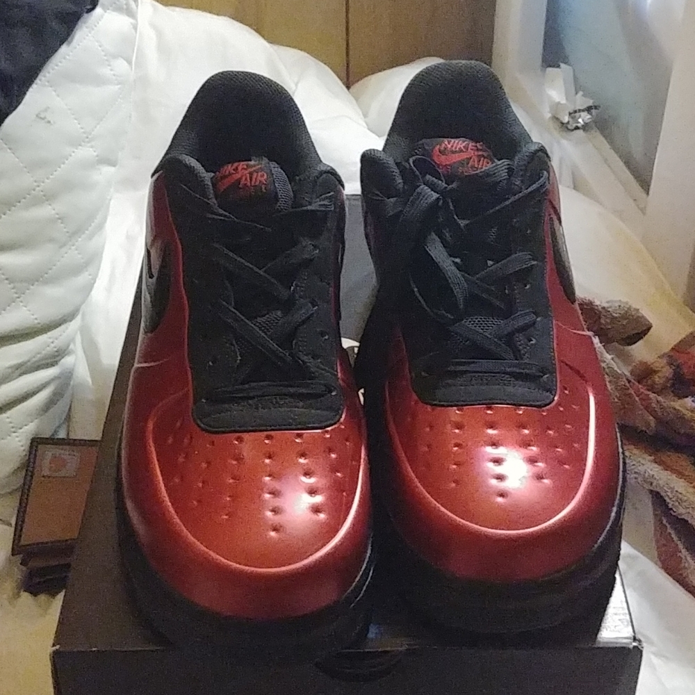 Red foam air force 1's